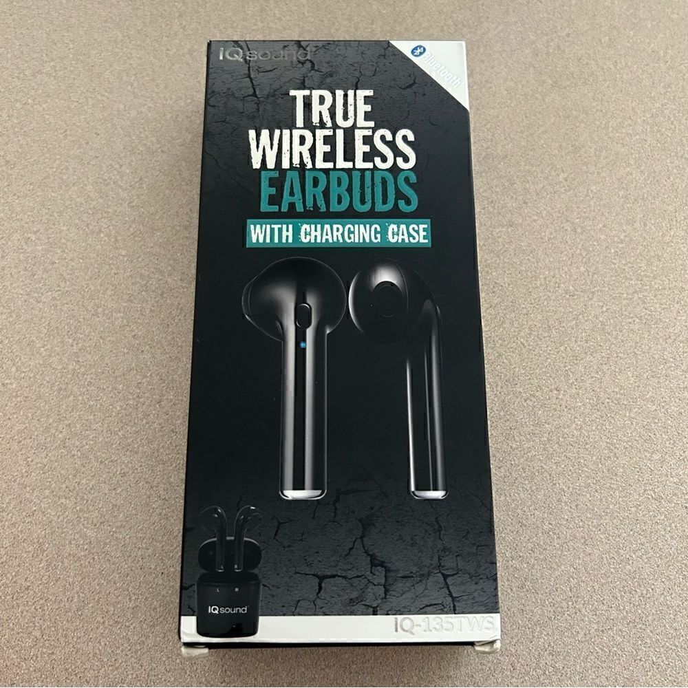 New, IQ Sound True Wireless Earbuds  w/Charging Case